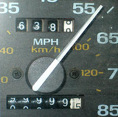 A mechanical car odometer [mulears on Flickr]