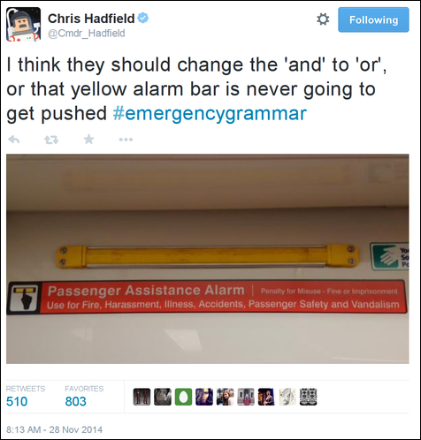 @Cmdr_Hadfield on Twitter