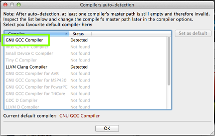 Choose GNU GCC compiler