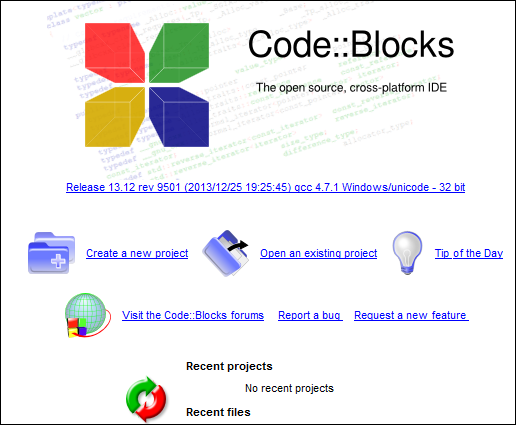 Creating a new project - Code::Blocks