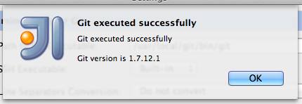 Git executed successfully