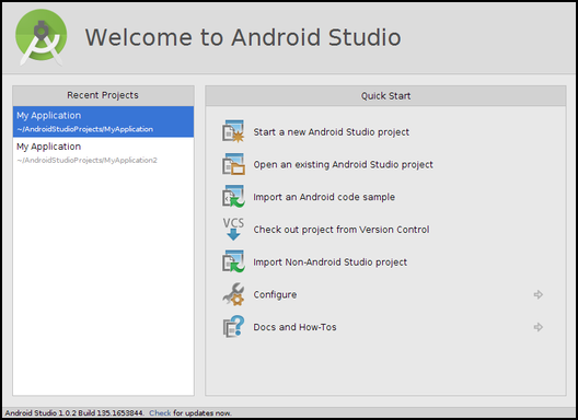 Welcome to Android Studio