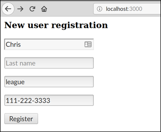 Sample responses to registration form