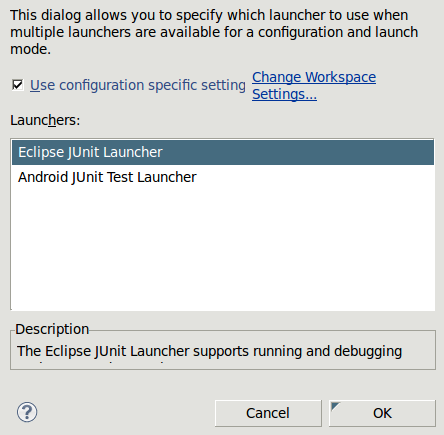 JUnit Launch confirmation