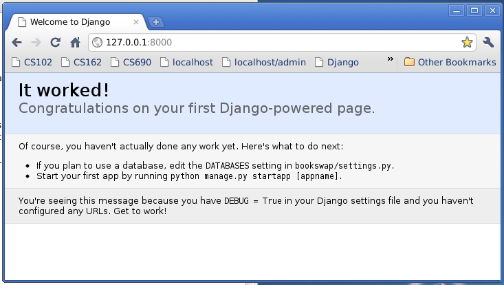 Django welcome page