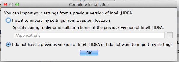 IntelliJ import settings