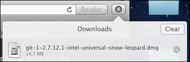 Git disk image in Downloads